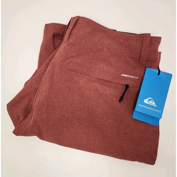 NWT Quicksilver Amphibian Shorts Mens 30 Red Dryflight Water Repellent Hybrid 9" - Picture 1 of 13